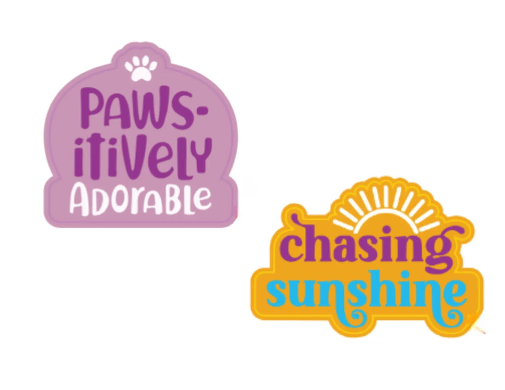 Wag-Witty Dog Bandana Charmdana- Chasing Sunshine/Pawsitively Adorable Wag Around Town