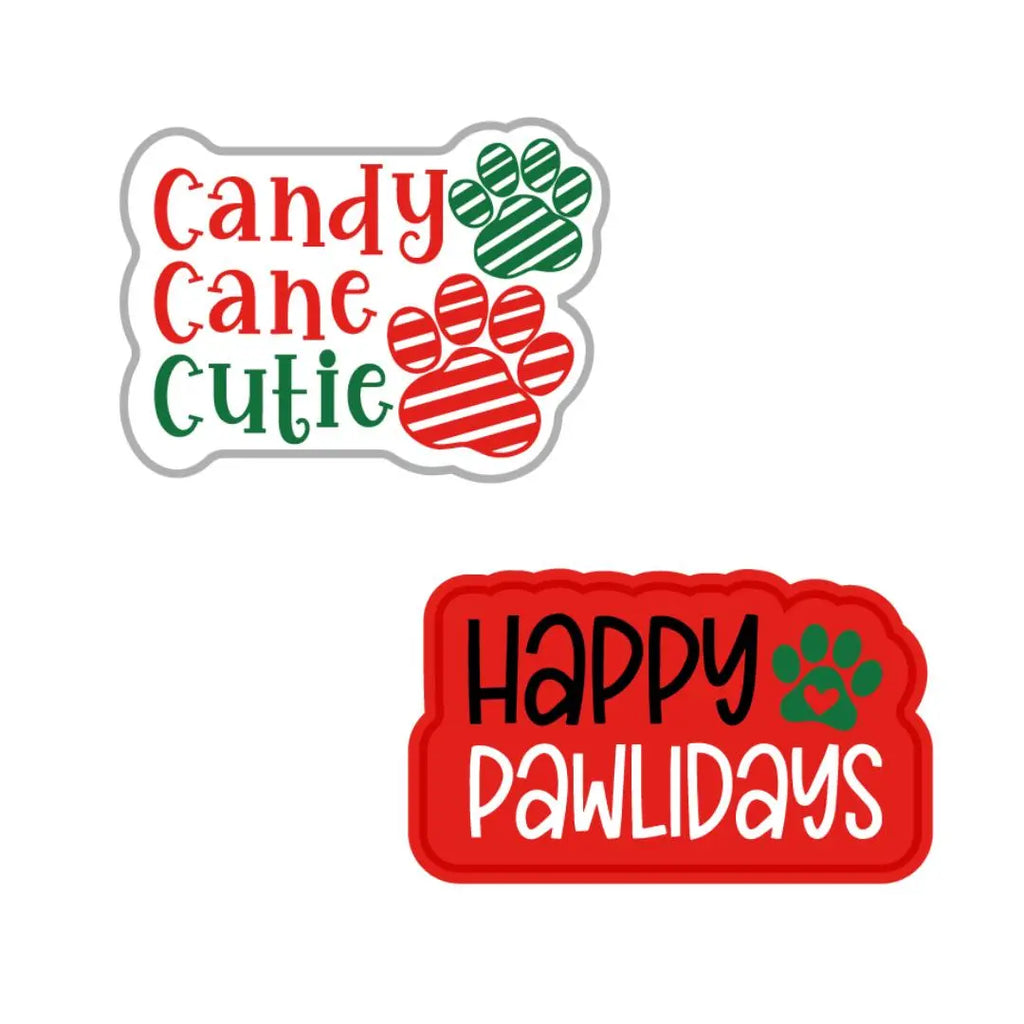 Wag-Witty Dog Bandana Charms!- Candy Cane Cutie/ Happy Pawlidays Wag Around Town