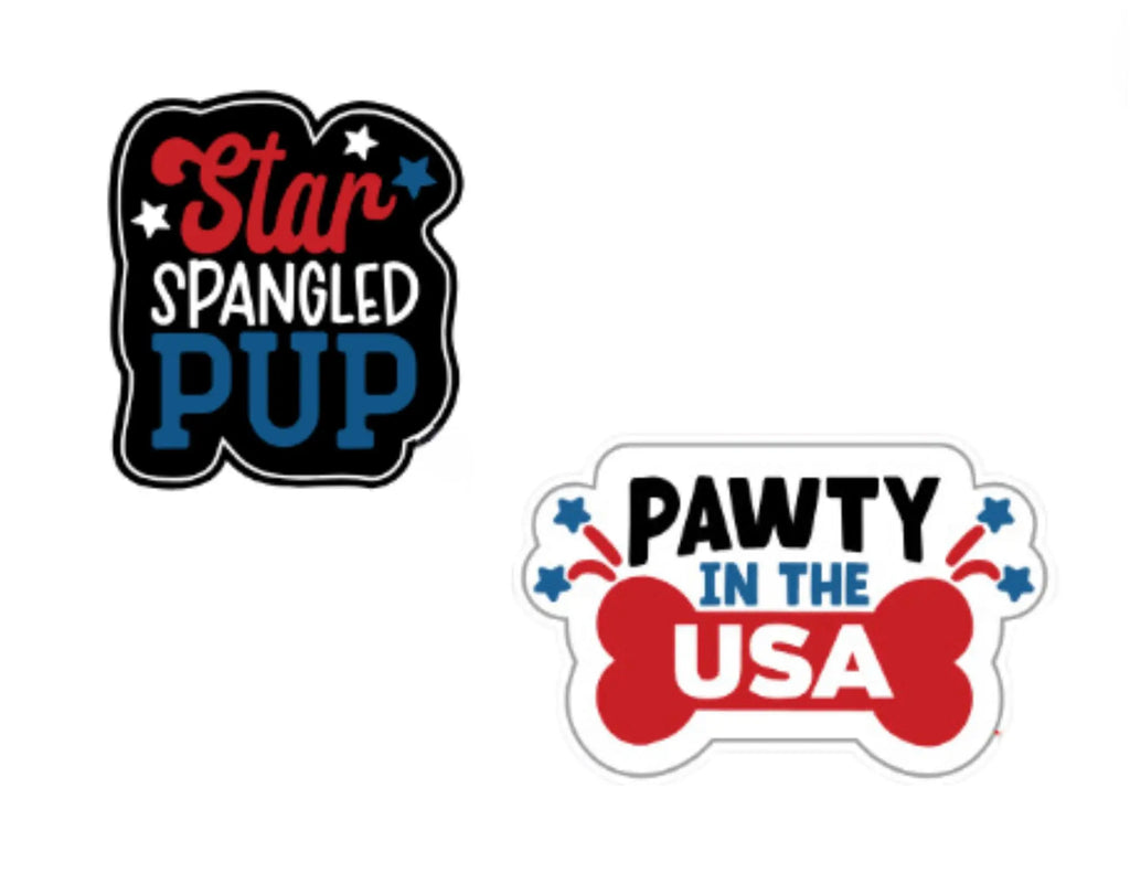 Wag-Witty Dog Bandana Charmdana- Pawty in the USA/Star Spangled Pup Wag Around Town