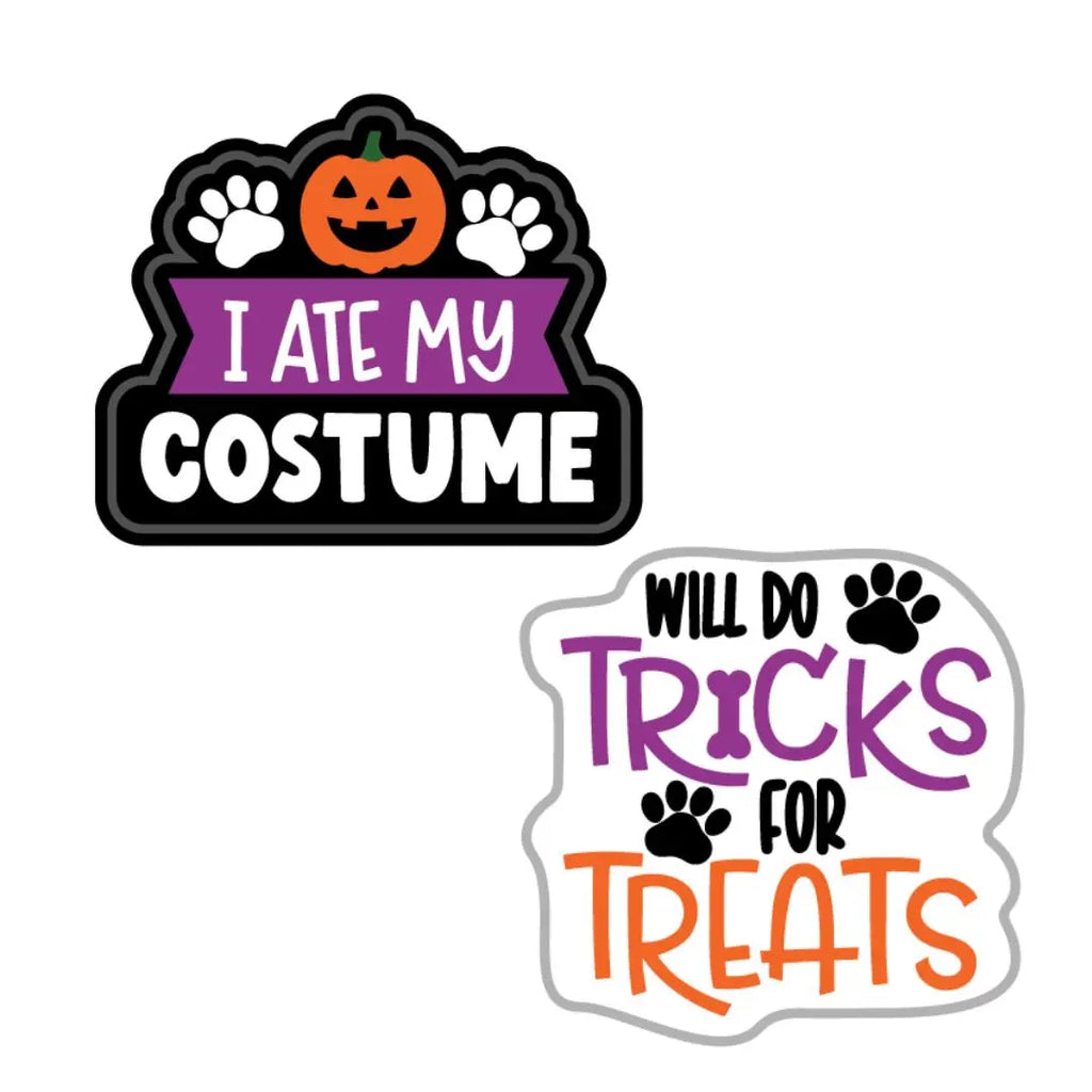 Wag-Witty Dog Bandana Charms!- I Ate My Costume/Tricks For Treats Wag Around Town