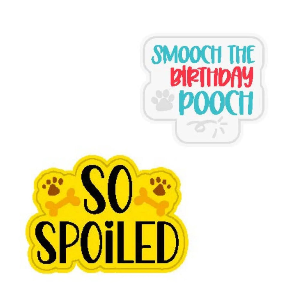 Wag-Witty Dog Bandana Charms!-So Spoiled/ Smooch Bday Pooch Wag Around Town