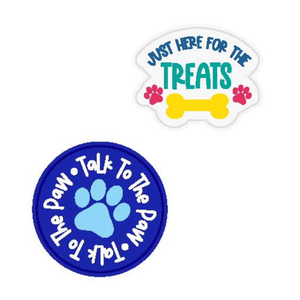 Wag-Witty Dog Bandana Charms! -Just Here For Treats/Talk to the Paw Wag Around Town