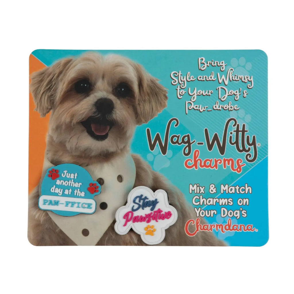 Wag-Witty Dog Bandana Charms!- Stay Pawsitive/Pawoffice Wag Around Town