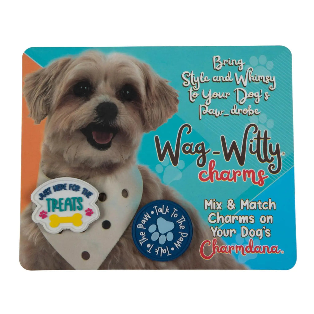 Wag-Witty Dog Bandana Charms! -Just Here For Treats/Talk to the Paw Wag Around Town