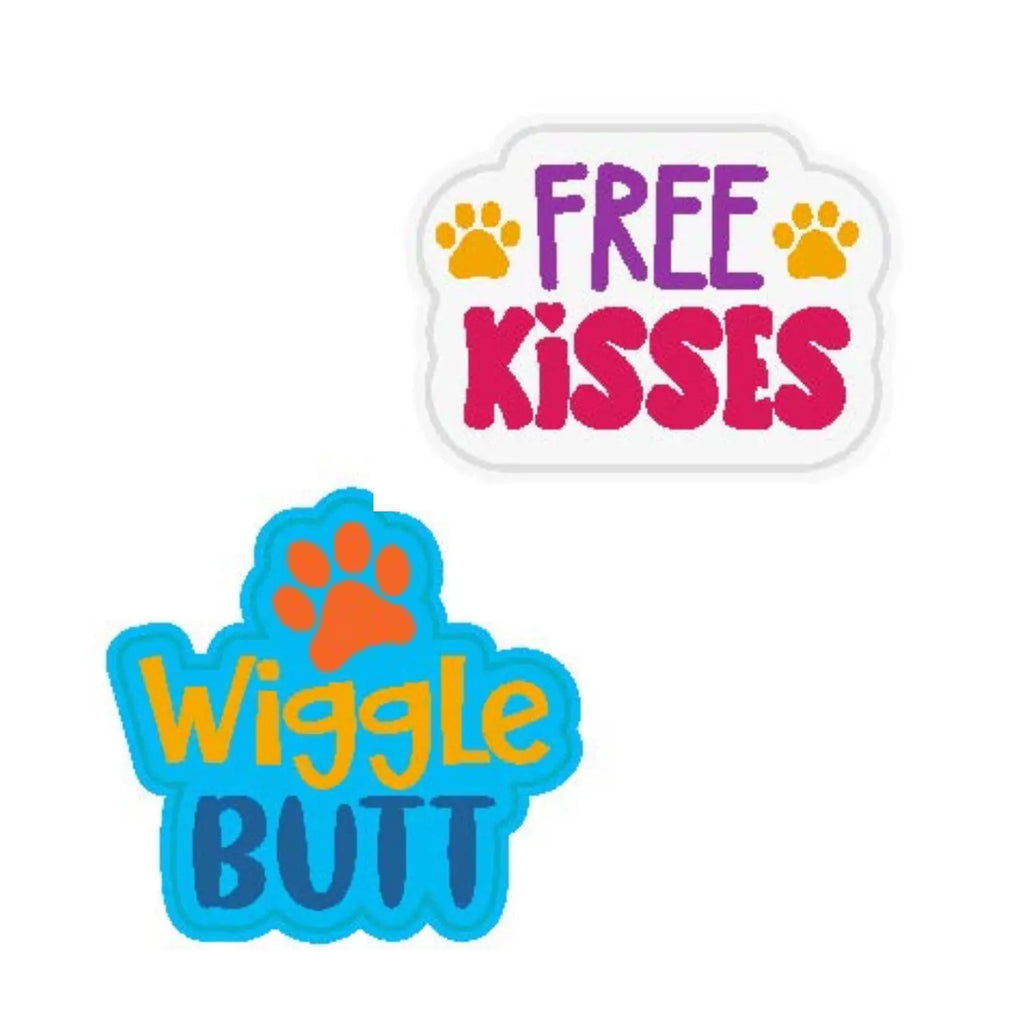 Wag-Witty Dog Bandana Charms! - Free Kisses/Wiggle Butt Wag Around Town